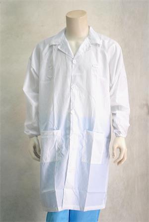 HT29021-2 esd coat white,stripe button style